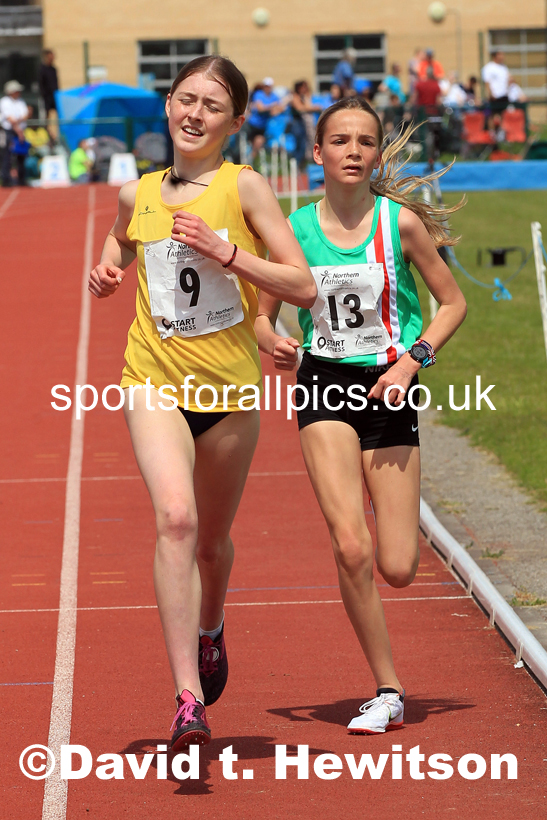 Womens Under-17s 3000 metres, 2022 Northern Inter Counties U17s and U15s Track and Field, York, Thursday, June 2nd. Photo: David T. Hewitson/Sports for All Pics